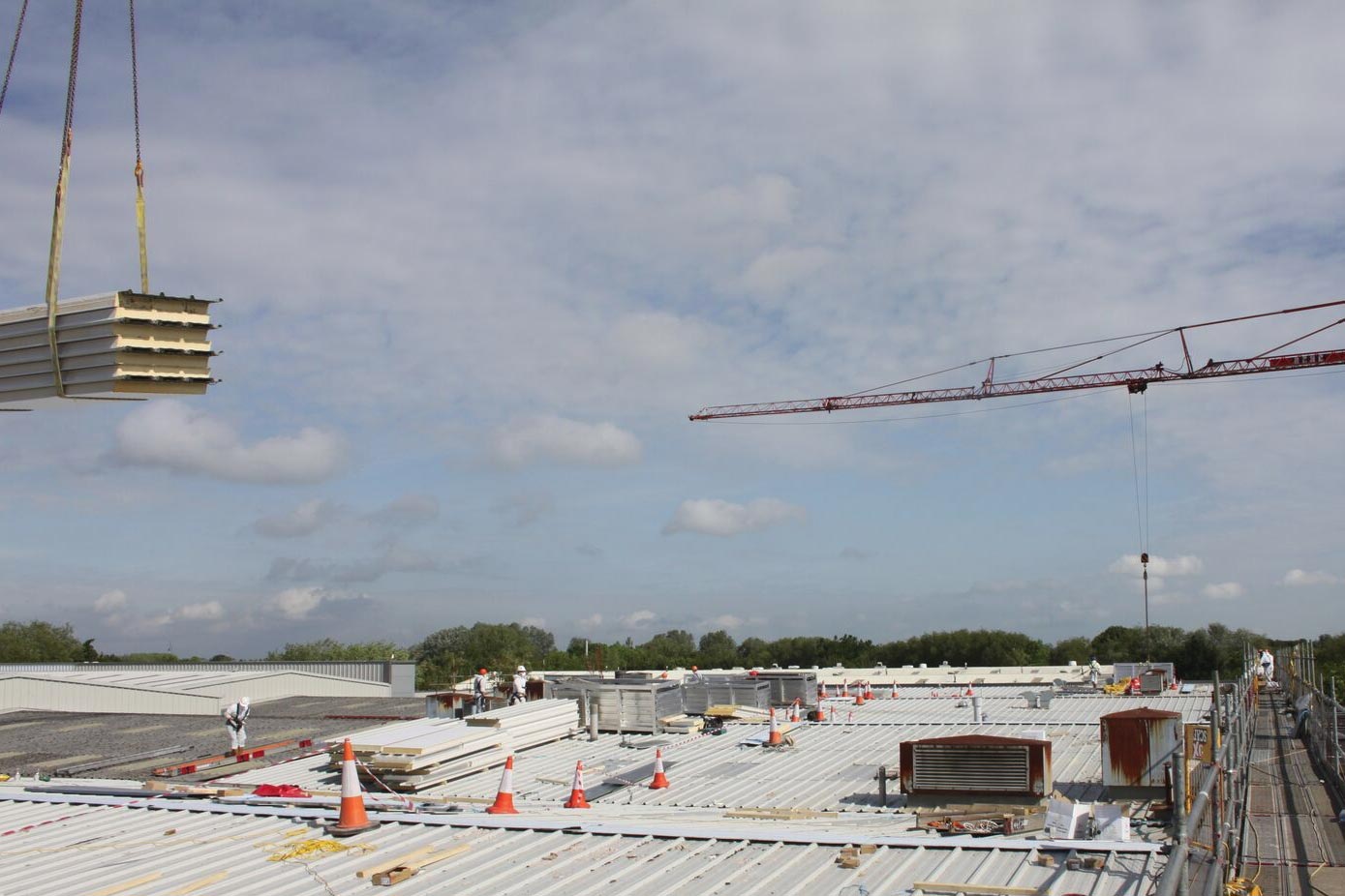 Roofing refurbishment in progress