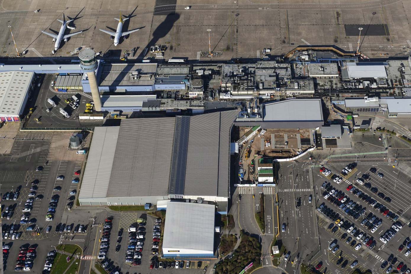 A building roof at East Midlands Airport