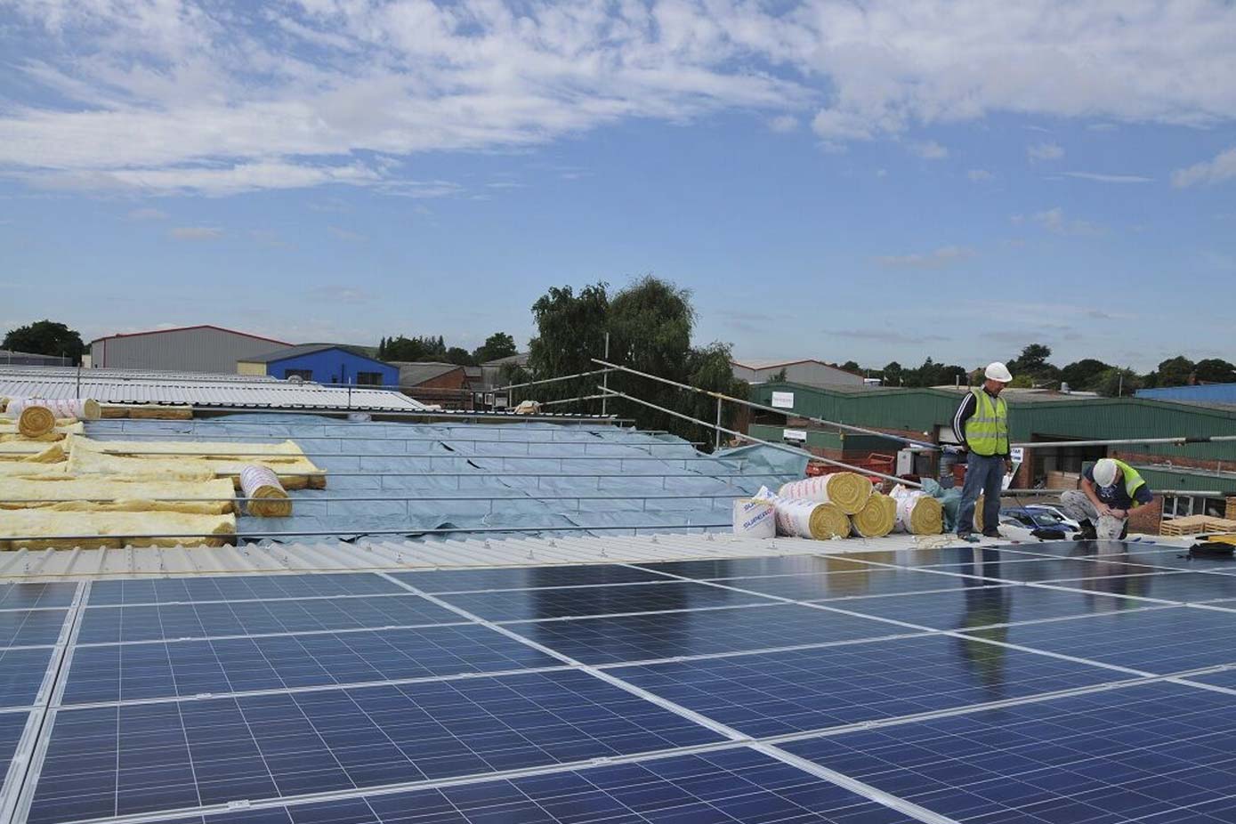 Reroofing a commercial roof