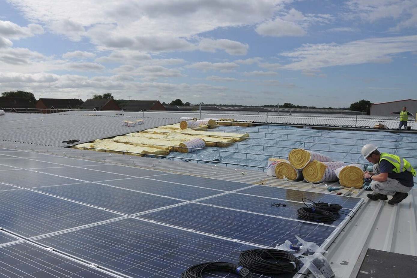 Photovoltaic panels are being installed