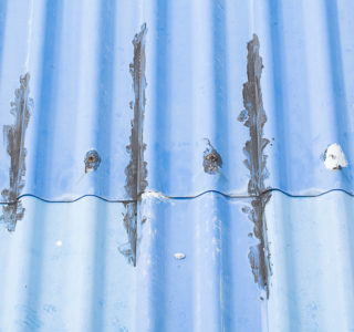 Damage on a commercial roof