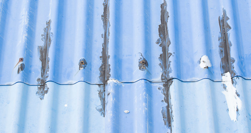 Damage on a commercial roof